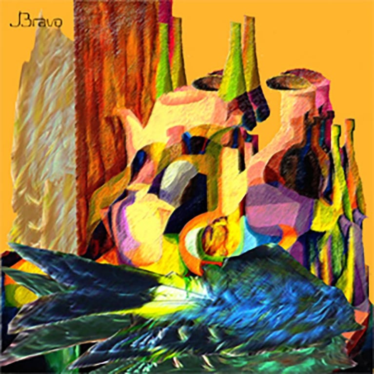 Julio Bravo y sus obras de arte.