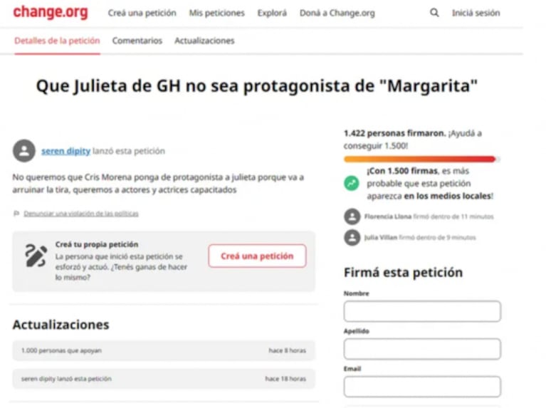 Juntan firmas para que Julieta Poggio no protagonice Margarita, la continuación de Floricienta: el polémico motivo