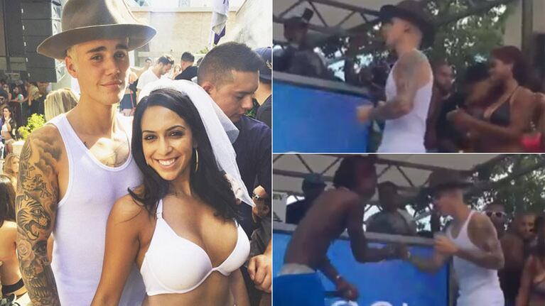 Justin Bieber en una despedida de soltera (Foto: web e Instagram)
