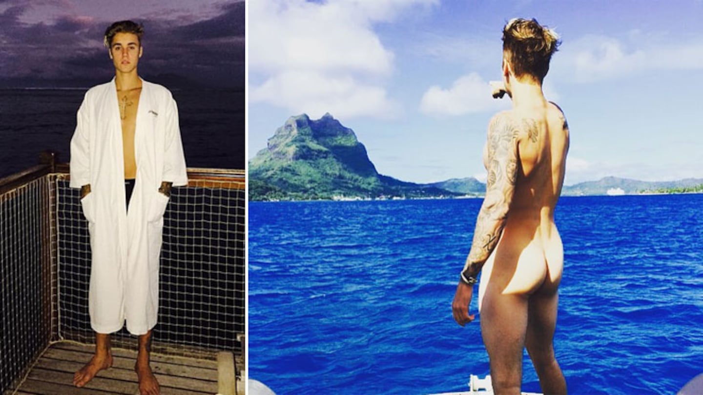 Justin Bieber hizo estallar Instagram… con su colita desnuda. (Foto: Instagram)