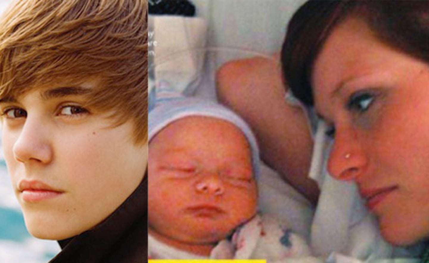 Justin Bieber y Mariah Yeater con su bebé. ¿Es el padre?