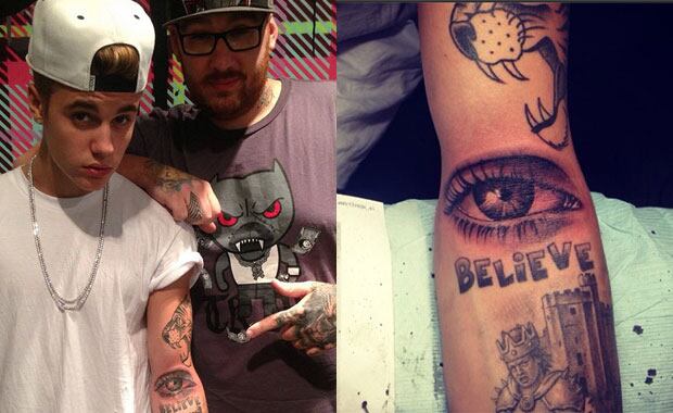 Justin Bieber y su nuevo tattoo dedicado a su madre (Fotos: Instagram). 