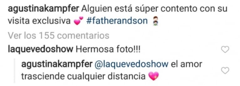 Kämpfer y la foto del reencuentro de su hijo con su papá: "Alguien está súper contento con su visita exclusiva"