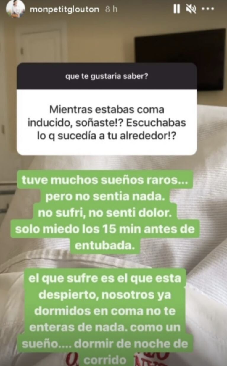 Karina Gao contó qué recuerda del coma inducido: "Tuve muchos sueños raros; no se siente el tiempo pasar"