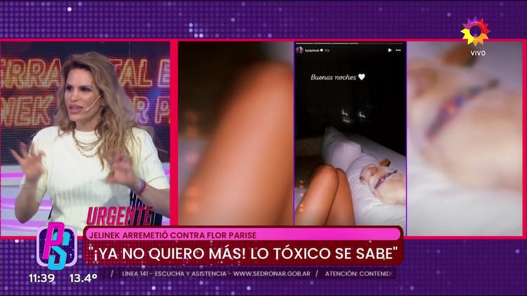 Karina Jelienk se mostró durmiendo en el sillón con su perrito después de acusar a Flor Parise de encerrarlo (Foto: captura de eltrece).