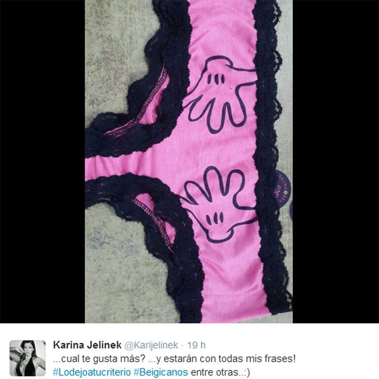 Karina Jelinek pondrá sus sexies tangas a la venta (Foto: Twitter)