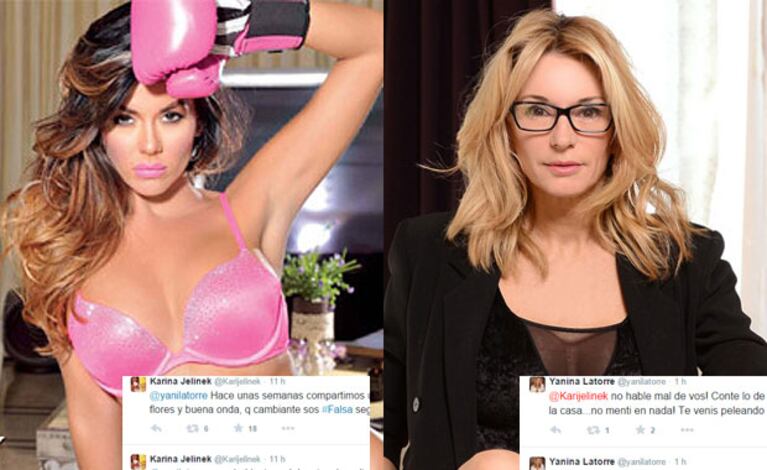 Karina Jelinek vs. Yanina Latorre en Twitter (Fotos: Archivo Gente y Ciudad.com). 