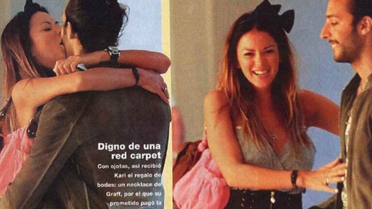 Karina Jelinek y Leonardo Fariña, compras y mimos en Miami. (Foto: revista Gente)