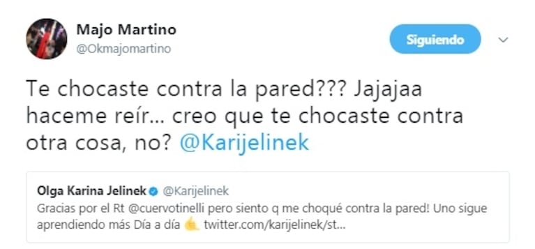 Karina Jelinek y un fuerte cruce con Majo Martino... ¡por un hombre!: "Yo también choqué con la persona que te mintió y te dijo que lo obligué a que me bese"