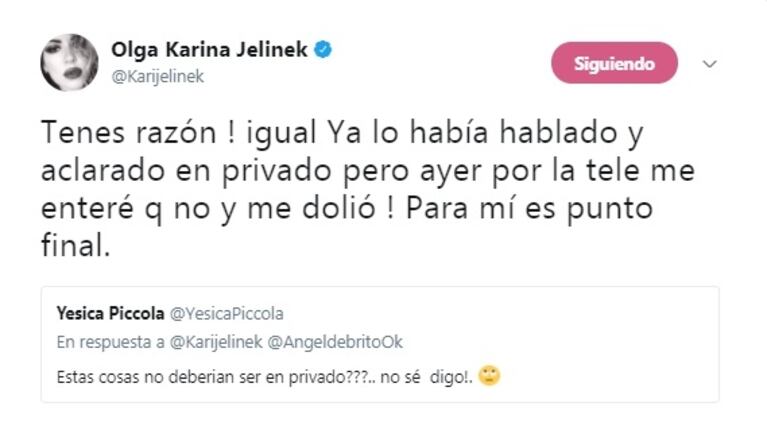 Karina Jelinek y un fuerte cruce con Majo Martino... ¡por un hombre!: "Yo también choqué con la persona que te mintió y te dijo que lo obligué a que me bese"