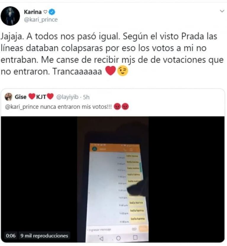 Karina La Princesita, filosa tras quedar eliminada del Bailando: "Me cansé de recibir mensajes de votos que no entraron"