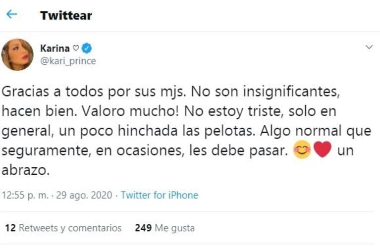 Karina La Princesita, picante tras llorar en el Cantando: "No estoy triste, solo hinchada las pelotas"