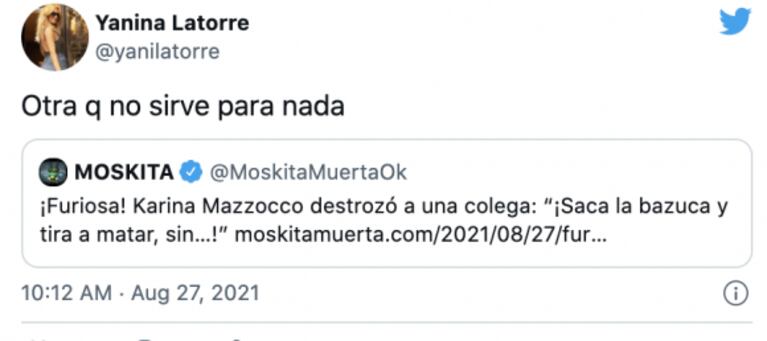 Karina Mazzocco realizó un fuerte descargo contra la agresividad en TV y Yanina Latorre la fulminó: "Que se haga cargo" 