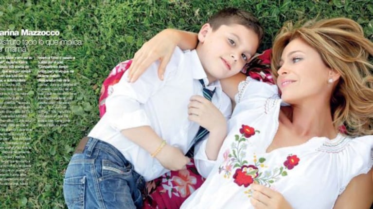 Karina Mazzocco y su hijo Malek: (Foto: revista Gente)