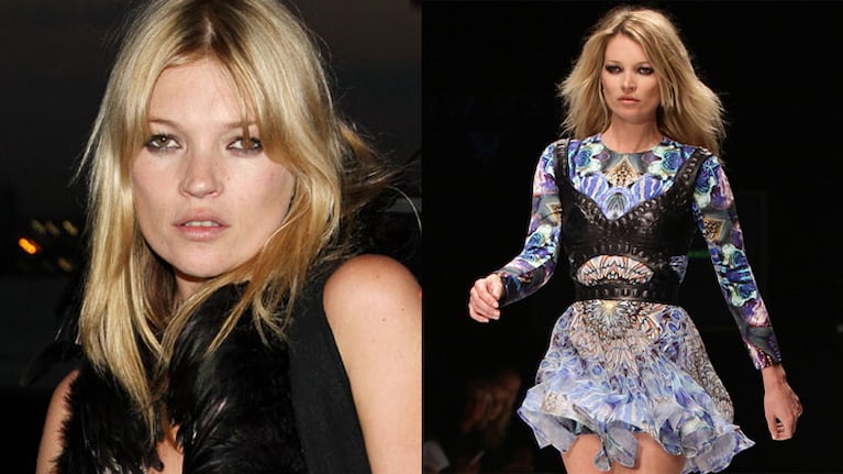 Kate Moss protagonizó un papelón en un avión (Fotos: Web). 