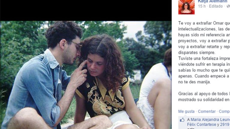 Katja Alemann le dedicó unas emotivas palabras a Chabán (Fotos: Web).