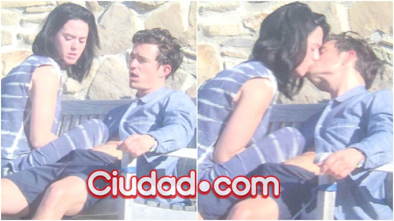 Katy Perry y Orlando Bloom, a los besos (Fotos: GrosbyGroup)