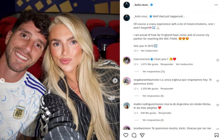 Kelci-Rose Bowers vivió con sentimientos encontrados el triunfo argentino en Atlanta
Fuente: Instagram @kelcirose_