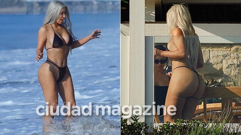 Kim Kardashian, infartante en las playas de Malibú (Fotos: Grosby Group)