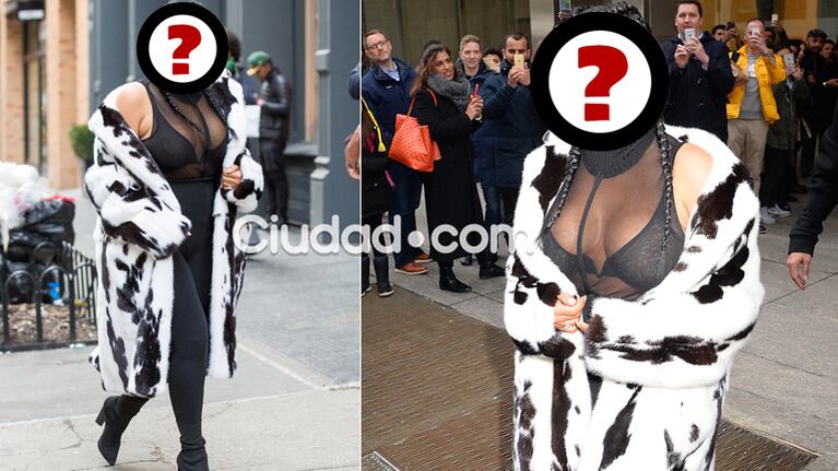 Kim Kardashian y un look Cruella de Vil extremo: tapado de piel y transparencias