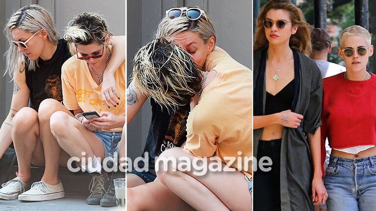 Kristen Stewart a los besos con la guionistas Dylam Mayer, a un mes de su estadía playera con Stella Maxwell (Fotos: Grosby Group)