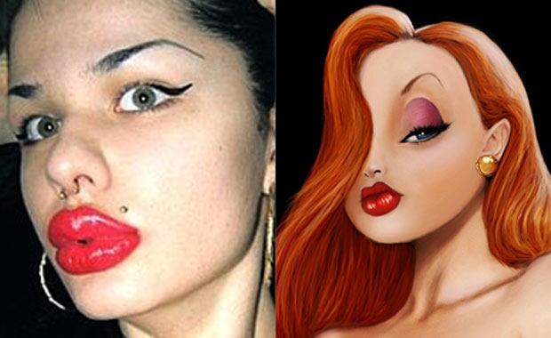 Kristina y sus 100 intervenciones de colágeno para ser como Jessica Rabbit.