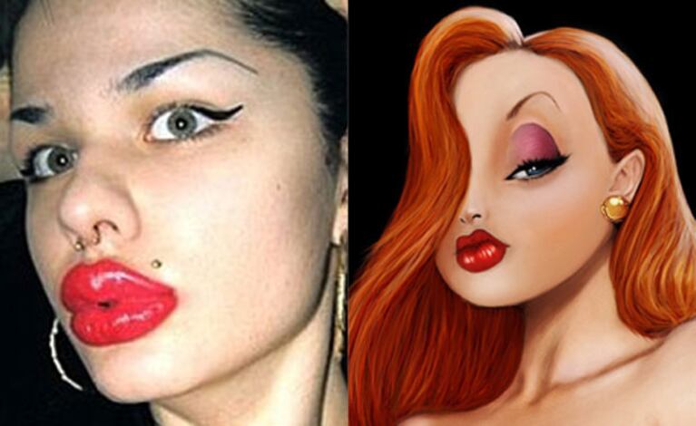 Kristina y sus 100 intervenciones de colágeno para ser como Jessica Rabbit.