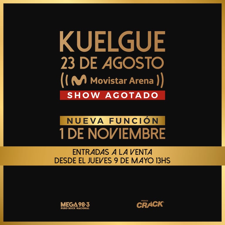 Kuelgue anuncia nueva fecha en Movistar Arena por entradas agotadas