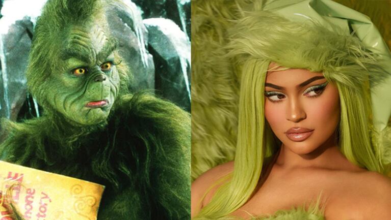 Kylie sorprendió con su llamativo disfraz de Grinch.