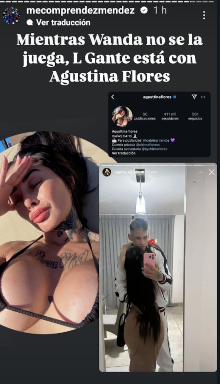 L-Gante a los besos con Agustina, que tiene la cuenta de Instagram cerrada y un bajo perfil.