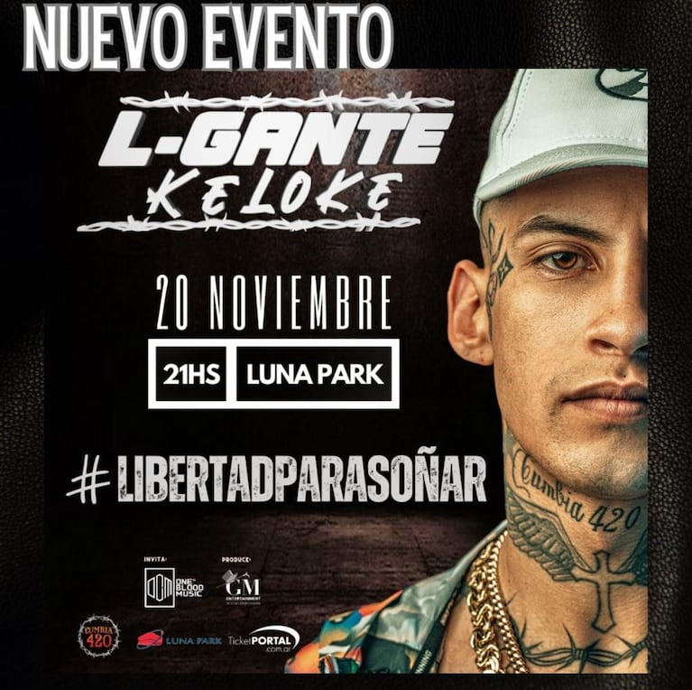 L-Gante anunció un show en el Luna Park: fecha y cómo comprar las entradas