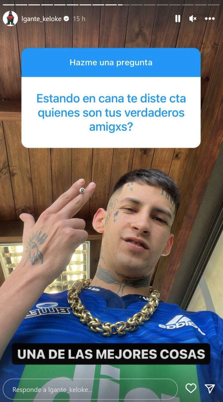 L-Gante apuntó contra los amigos que lo traicionaron con un contundente mensaje