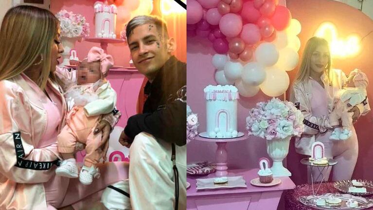 L-Gante celebró el primer mes de su hija Jamaica con un glamoroso festejo: Te amamos, bebita
