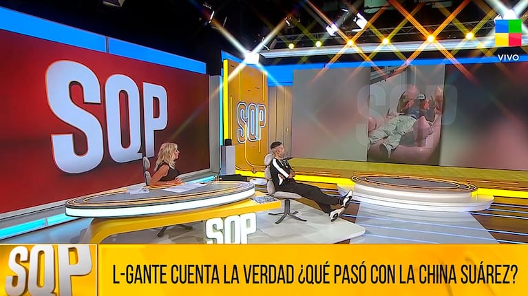 L-Gante en la cama de la China Suárez (captura de América TV, SQP)