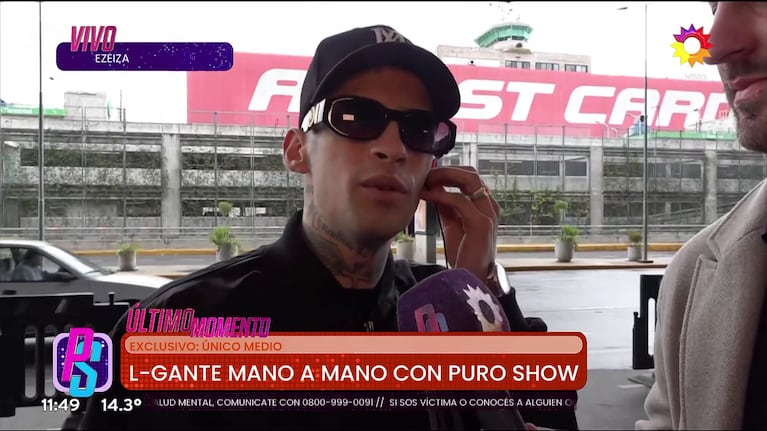 L-Gante habló en Puro Show de Tamara Báez (Foto: captura de eltrece).