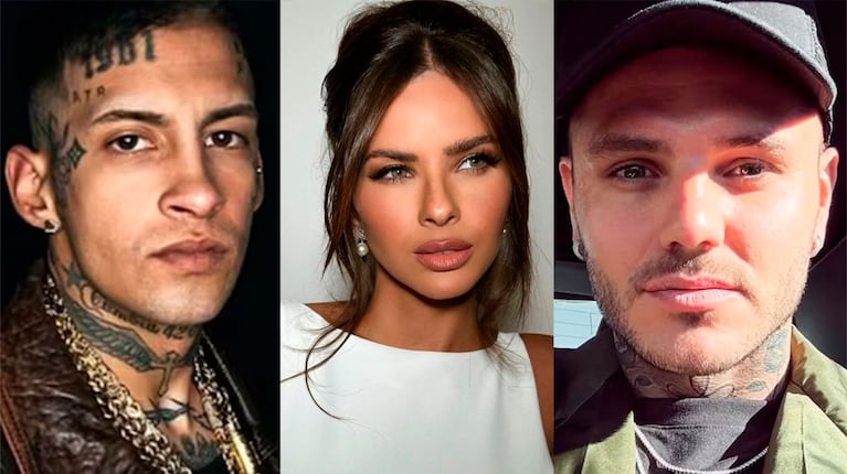 L-Gante, la China Suárez y Mauro Icardi (Fotos: Instagram).