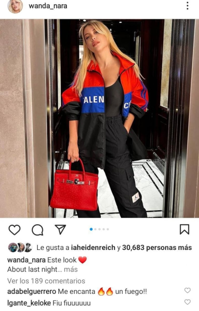 L-Gante le dedica piropos a Wanda Nara en Instagram y no oculta su amor