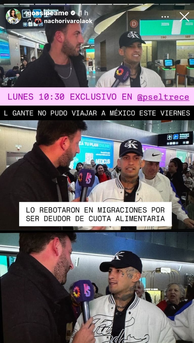 L-Gante no pudo salir del país (Foto: captura de Gossipeame).