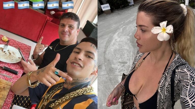 L-Gante se juntó con amigos para ver el partido de Argentina ante Polonia, en medio de rumores de romance con Wanda Nara (Fotos: Capturas de Instagram Stories)