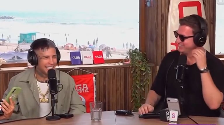 L-Gante y Maxi López (captura de Olga, stream Sería Increíble)