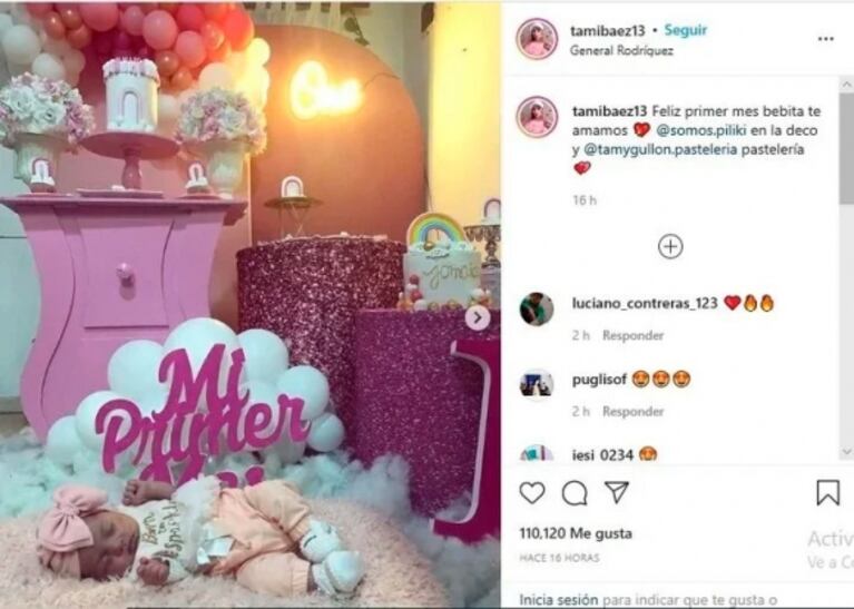 L-Gante y su novia celebraron el primer mes de su hija Jamaica con un glamoroso festejo: "Te amamos, bebita"