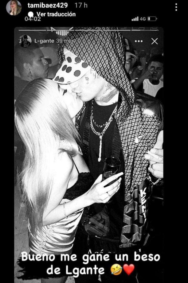 L-Gante y Tamara Báez compartieron las fotos de su extravagante salida romántica: besos y limusina