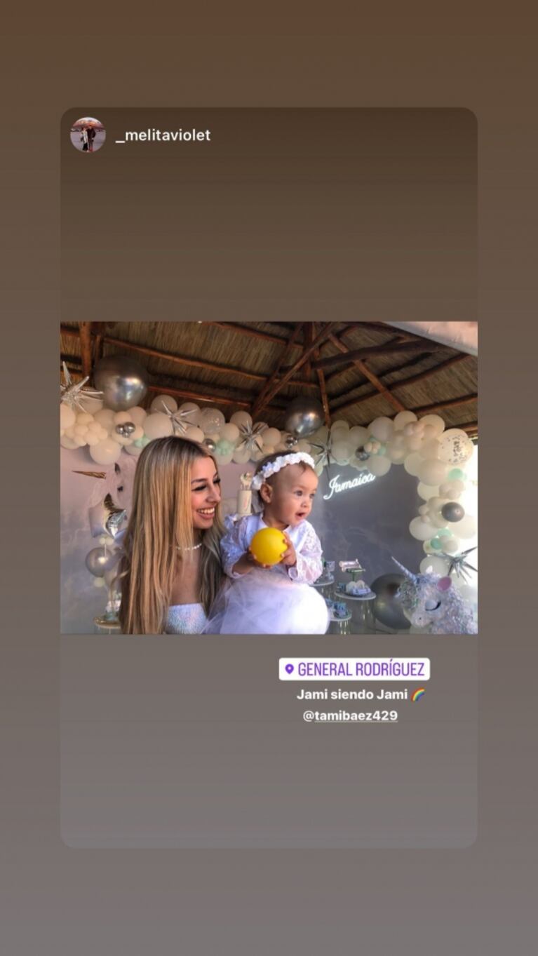 L-Gante y Tamara Báez se mostraron juntos en el cumpleaños de Jamaica, en medio de rumores de crisis