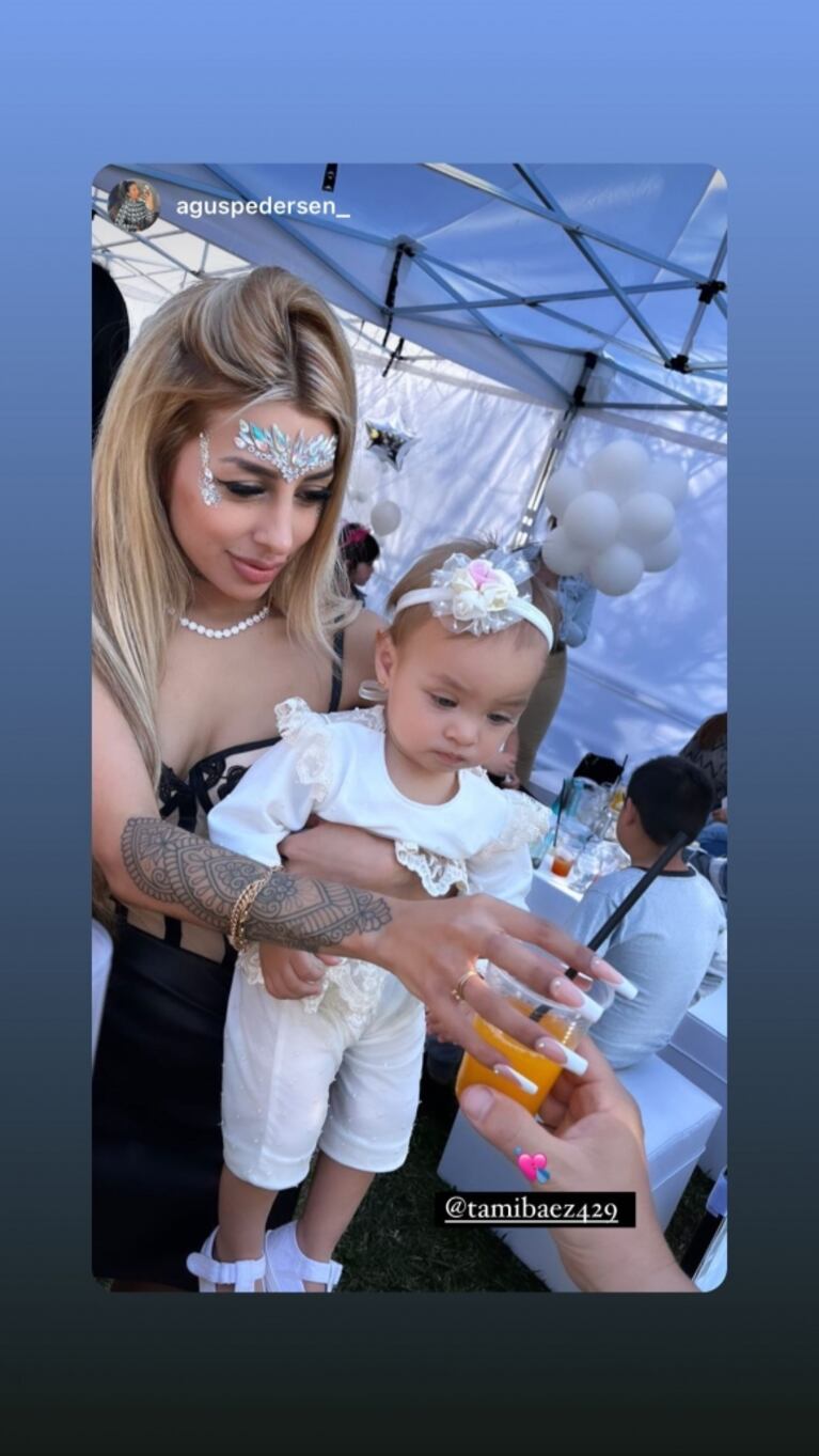 L-Gante y Tamara Báez se mostraron juntos en el cumpleaños de Jamaica, en medio de rumores de crisis