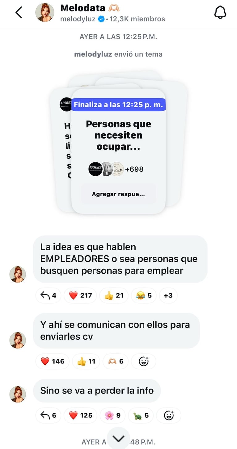 La acción solidaria de Melody Luz (Foto: captura de Instagram).