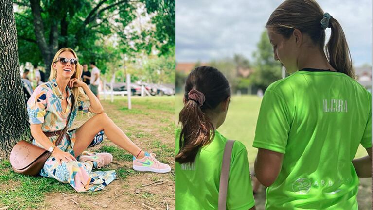 La alegría de Nicole Nuemann por la pasión de su hija Allegra en la cancha.