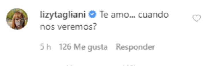 La angustia de Lizy Tagliani por estar lejos de su novio por la cuarentena obligatoria: "¿Cuándo nos veremos?"
