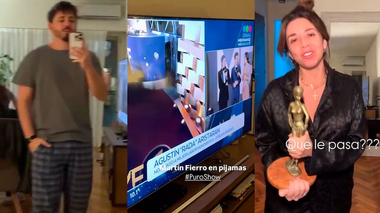 La “anti fiesta” de los Martín Fierro de Puro Show: lasagna, pijama y chismes (capturas de Instagram)