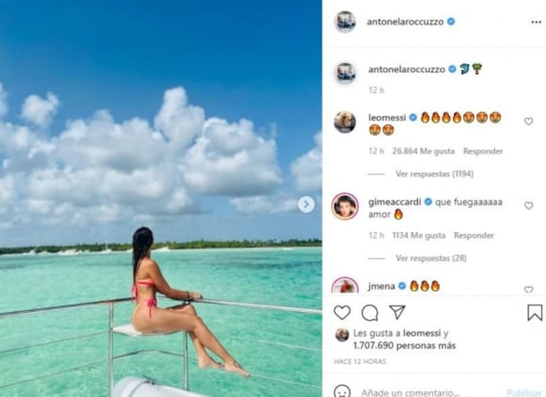 La apasionada reacción de Lionel Messi al ver las fotos sensuales de Antonela Roccuzzo en el mar 
