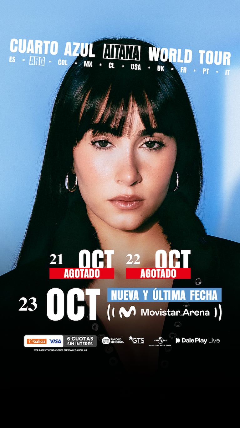 La artista española agotó dos Movistar Arena y agregó otra fecha